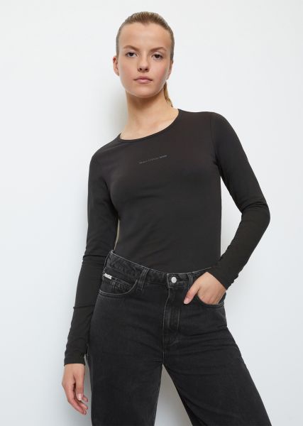 Maglia A Maniche Lunghe Dfc Slim In Jersey Singolo Basic Nuovo Prodotto Black T-Shirt Donna