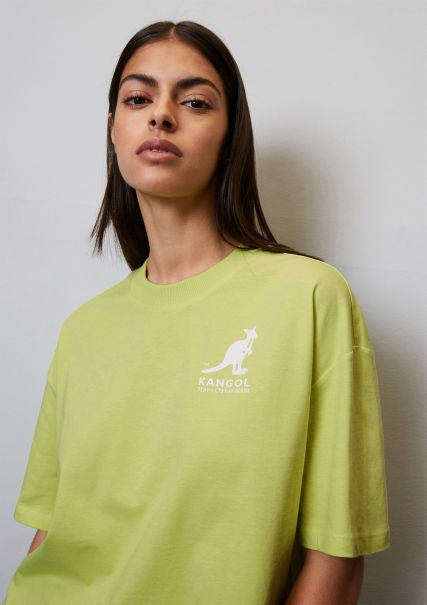 Garantire T-Shirt Limeade Mo'pd X Kangol T-Shirt Cropped In Jersey Singolo Di Cotone Biologico Donna