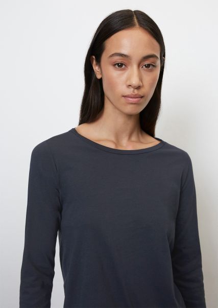 Manic Midnight Prezzo Dell'attività T-Shirt Long Sleeve Top In Organic Cotton Fabric Donna