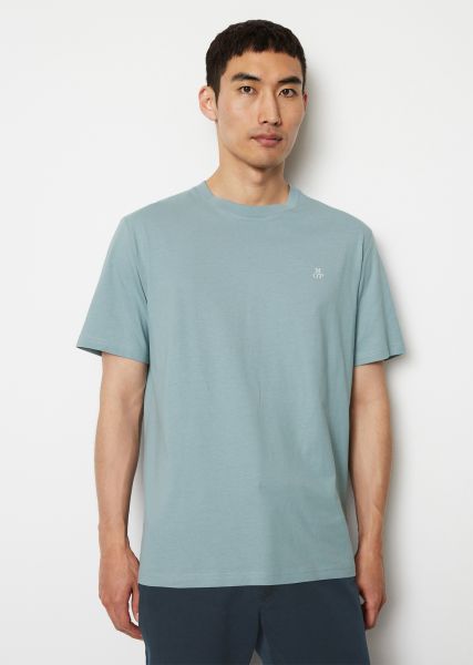 Maglietta Basic Regular In Puro Cotone Biologico Stormy Sea T-Shirt Uomo 2024