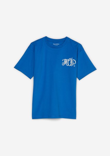 Boys Bambino Impeccabile Teens-Boys T-Shirt Con Ricamo Del Logo Azur Blue